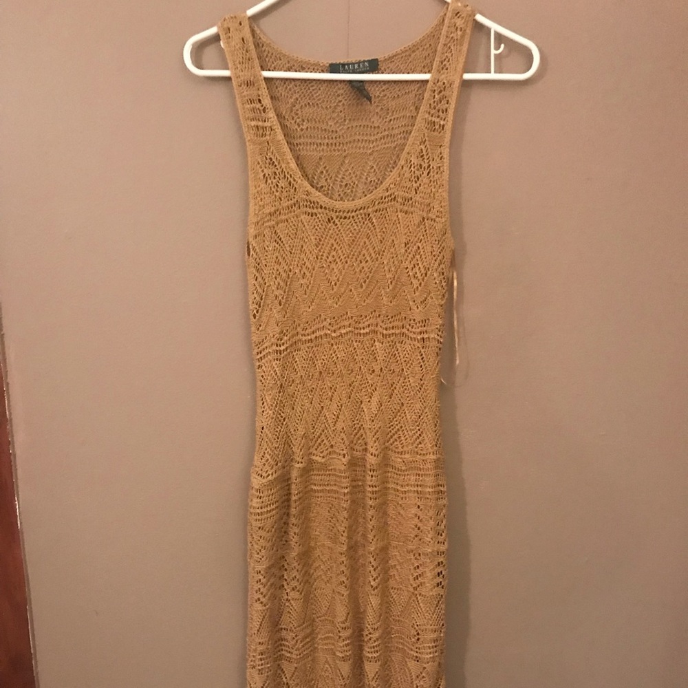 Long knit dress with slip